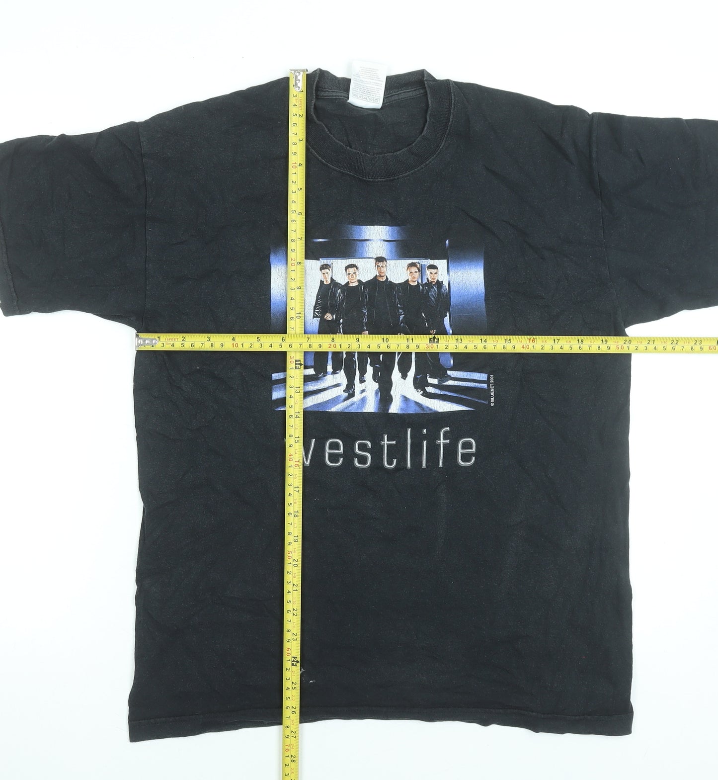 Screen Stars Women Black Westlife 2001 Tour T-Shirt M Vintage Music