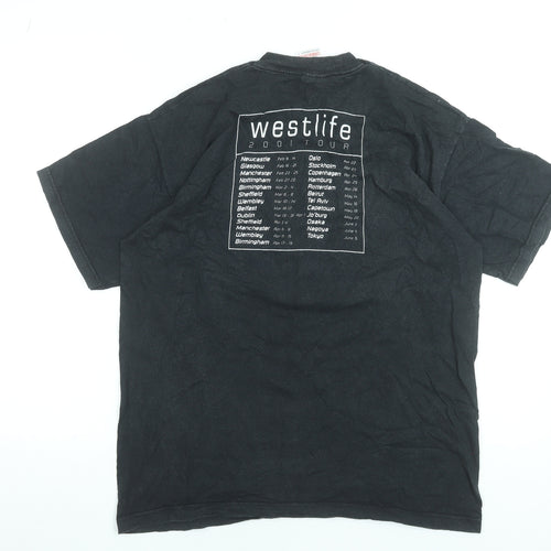 Screen Stars Women Black Westlife 2001 Tour T-Shirt M Vintage Music