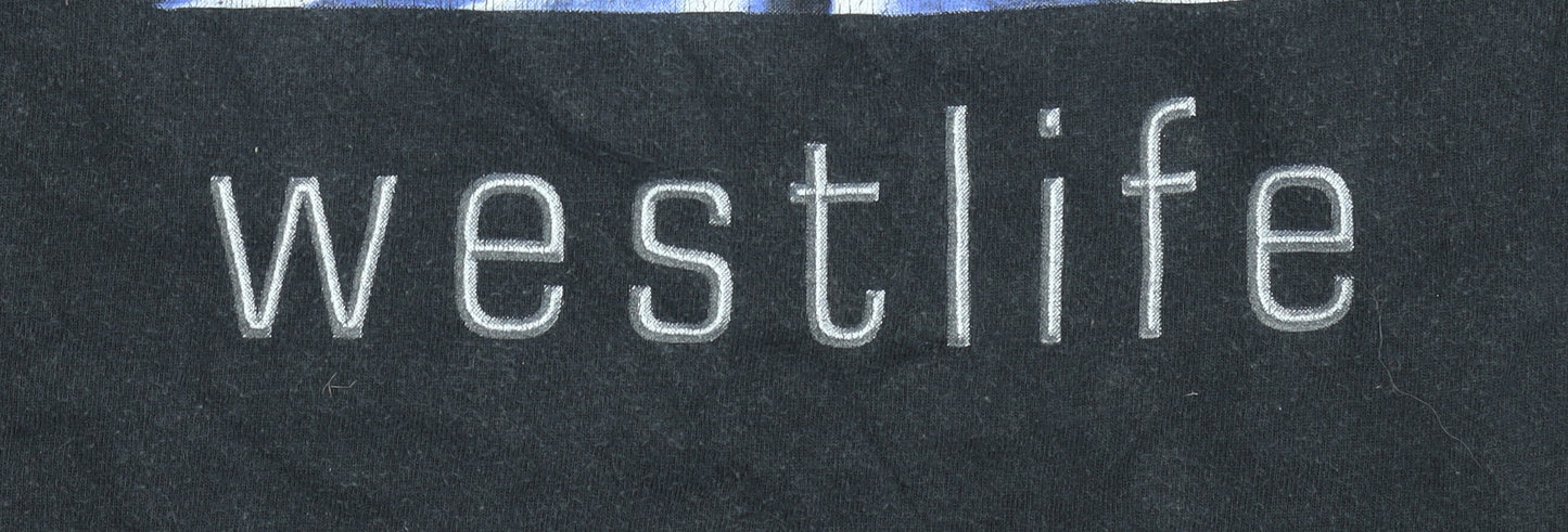 Screen Stars Women Black Westlife 2001 Tour T-Shirt M Vintage Music