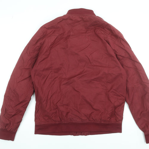 Springfield Men's Red Bomber Jacket Size L Cotton Blend Casual