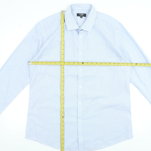 Dunnes Stores Men's Blue Slim Fit Long Sleeve Formal Dress Shirt 17in