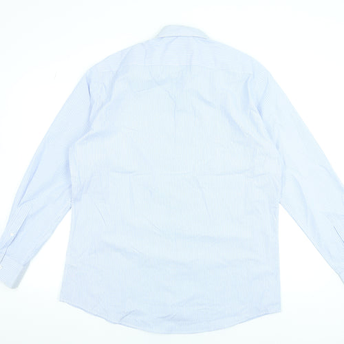 Dunnes Stores Men's Blue Slim Fit Long Sleeve Formal Dress Shirt 17in