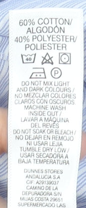 Dunnes Stores Men's Blue Slim Fit Long Sleeve Formal Dress Shirt 17in