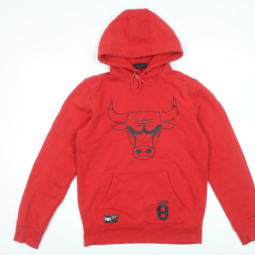 NBA Men's Red Pullover Hoodie Size S Sports Graphic Print