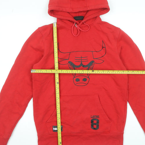 NBA Men's Red Pullover Hoodie Size S Sports Graphic Print