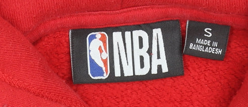 NBA Men's Red Pullover Hoodie Size S Sports Graphic Print