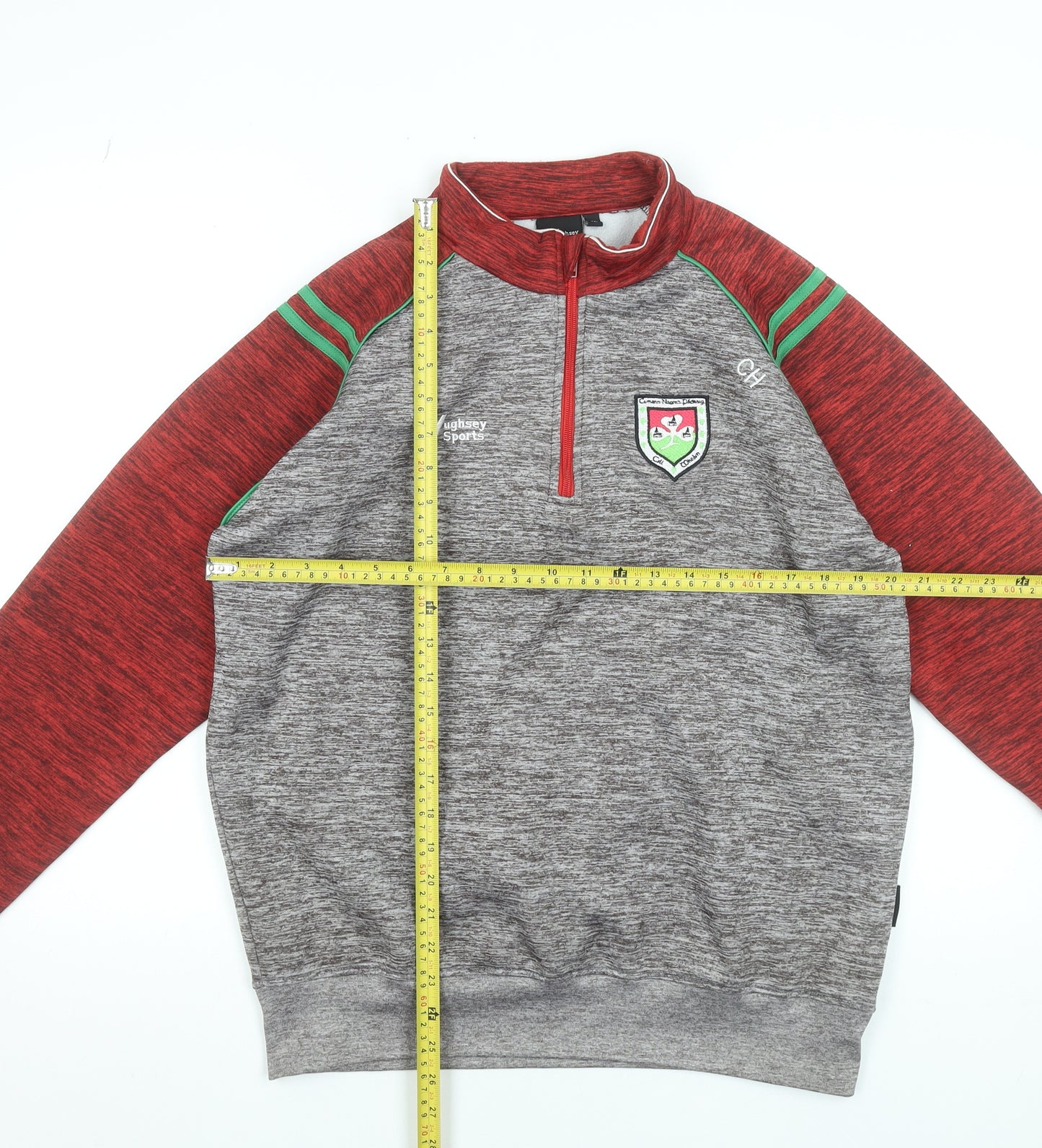 Hughsey Sports Men's Grey 1/4 Zip Sweatshirt Size M
