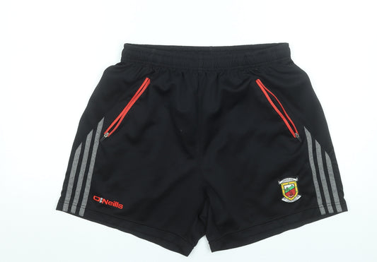 O'Neills Mens Black Medium Athletic Shorts Polyester Mayo GAA