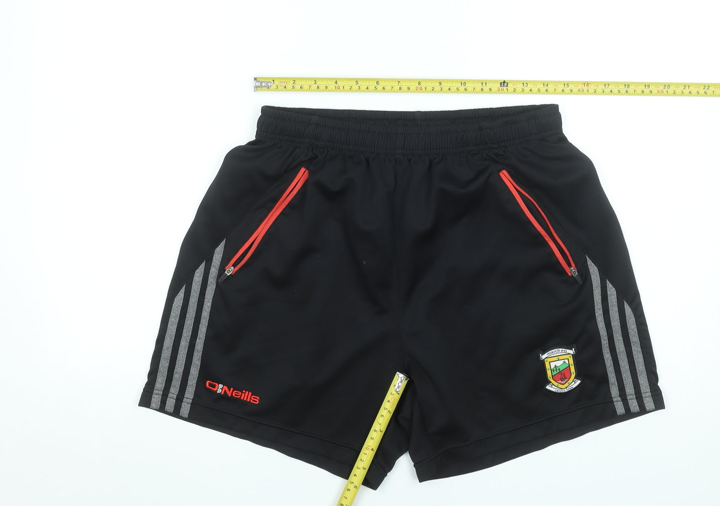 O'Neills Mens Black Medium Athletic Shorts Polyester Mayo GAA
