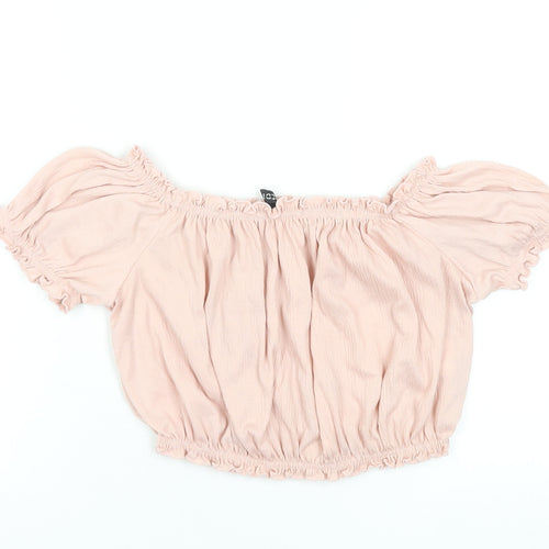 H&M Divided Women’s Pink Off Shoulder Cropped Blouse Size 12