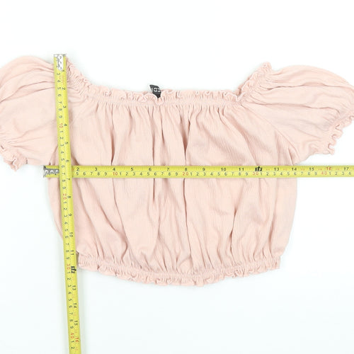 H&M Divided Women’s Pink Off Shoulder Cropped Blouse Size 12
