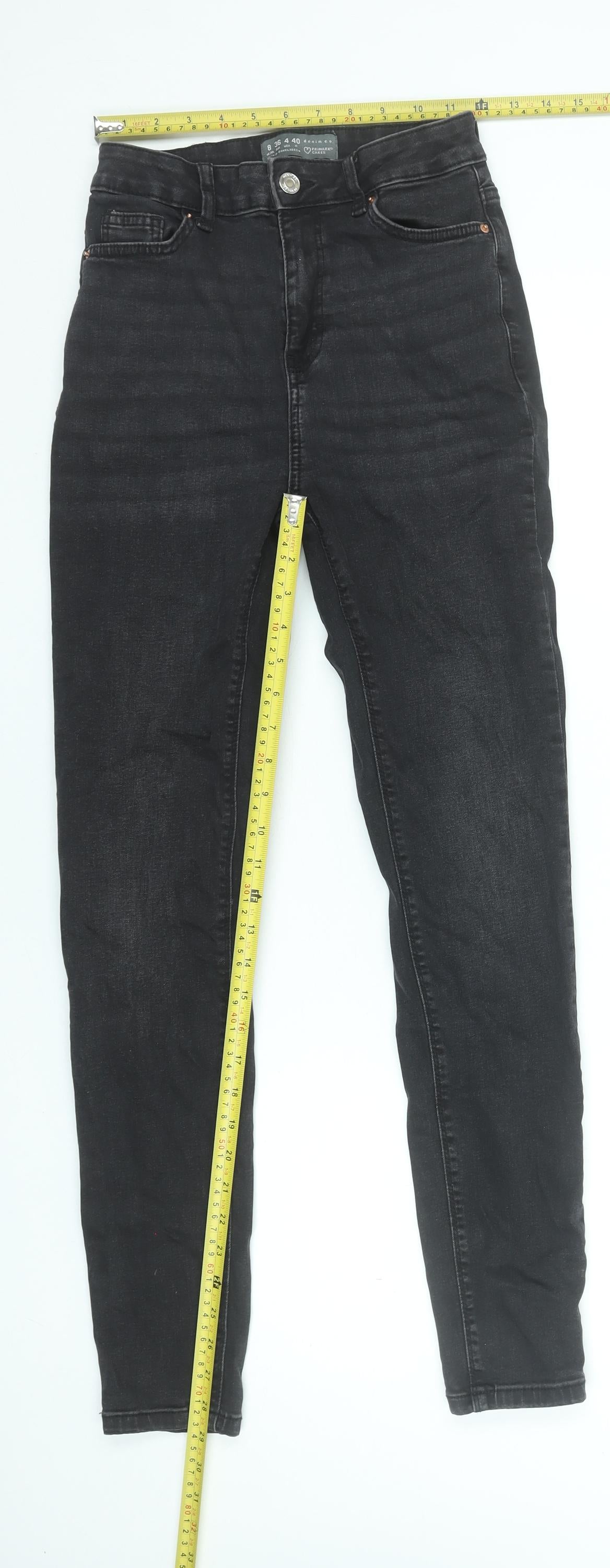 Primark Women’s Black Skinny High Rise Stretch Jeans Size 8