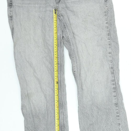 Zara Womens Grey Straight Leg Jeans Size 6 Cotton Denim