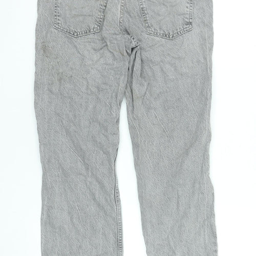 Zara Womens Grey Straight Leg Jeans Size 6 Cotton Denim