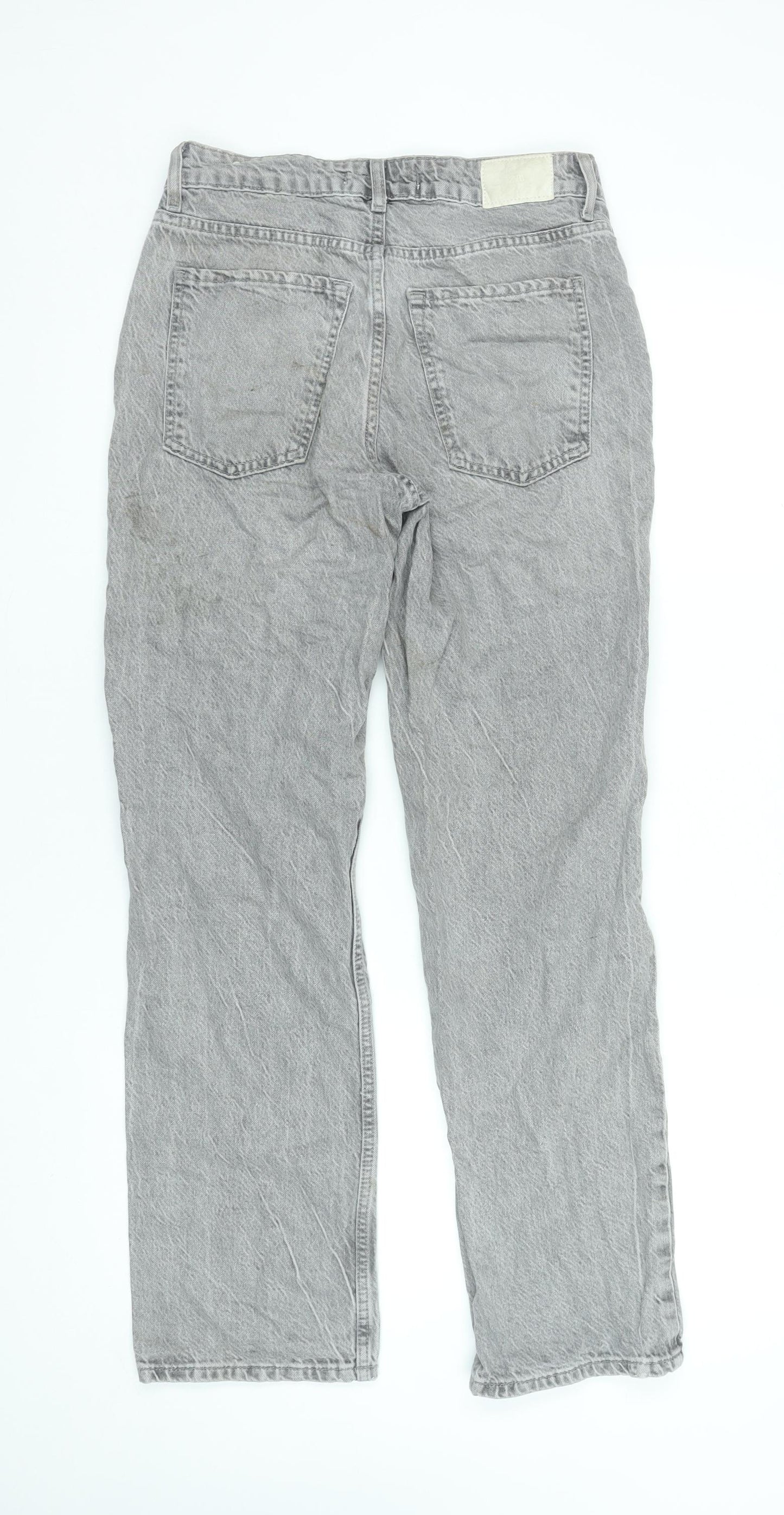 Zara Womens Grey Straight Leg Jeans Size 6 Cotton Denim