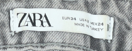 Zara Womens Grey Straight Leg Jeans Size 6 Cotton Denim