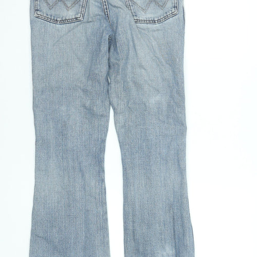 Wrangler Men's Blue Flared Jeans 30x32 Distressed Denim