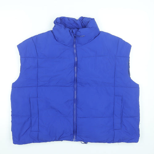 Dunnes Stores Women Blue Puffer Waistcoat Size 16 Polyester Zip