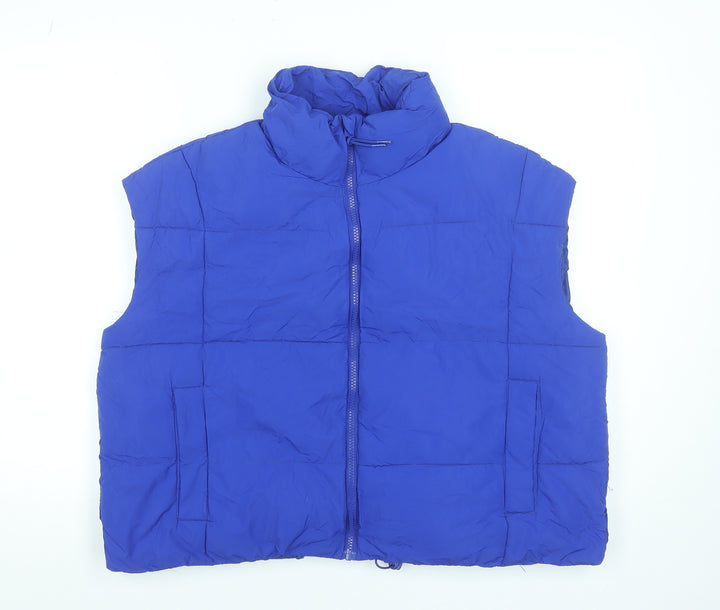 Dunnes Stores Women Blue Puffer Waistcoat Size 16 Polyester Zip
