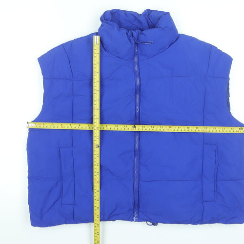 Dunnes Stores Women Blue Puffer Waistcoat Size 16 Polyester Zip