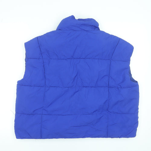 Dunnes Stores Women Blue Puffer Waistcoat Size 16 Polyester Zip