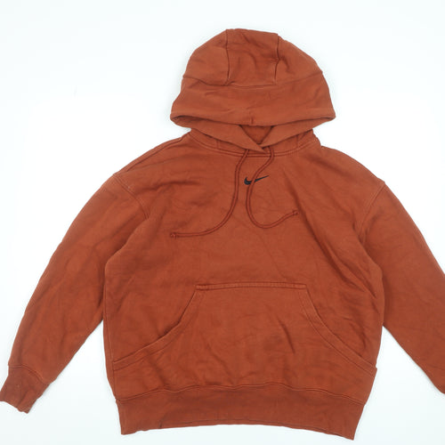 Nike Men’s Brown Pullover Hoodie Small Fleece Regular Fit