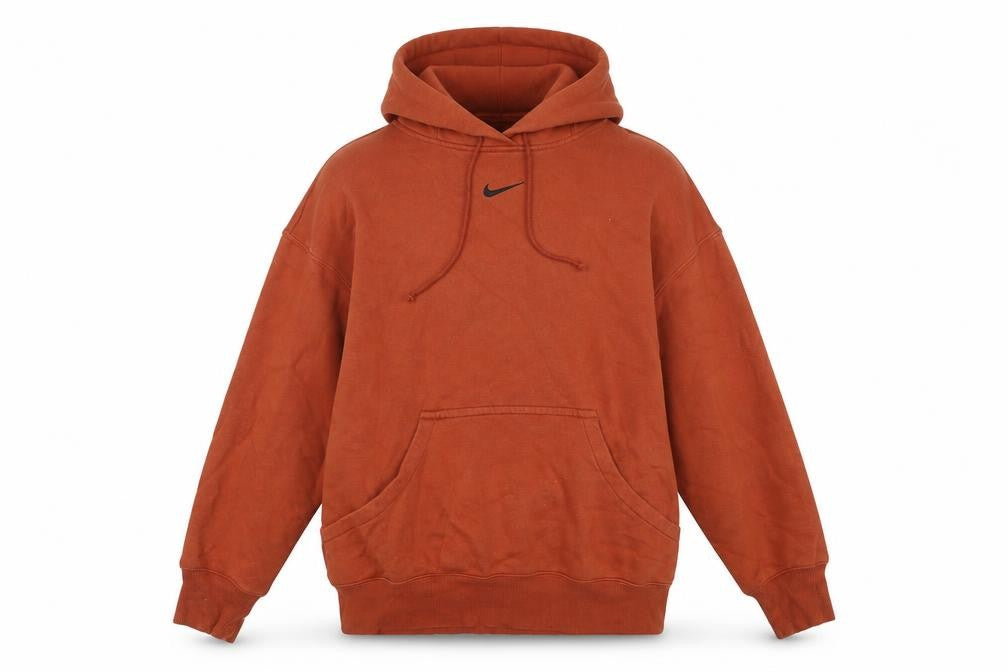 Front view of Nike Men’s Brown Pullover Hoodie Small Fleece Regular Fit