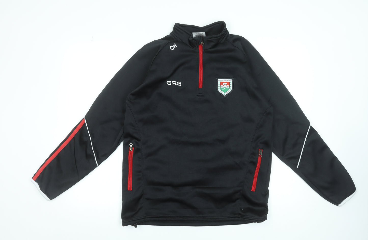GRG Men's Black Medium 1/4 Zip Fleece Sweatshirt with Logos