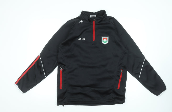 GRG Men's Black Medium 1/4 Zip Fleece Sweatshirt with Logos