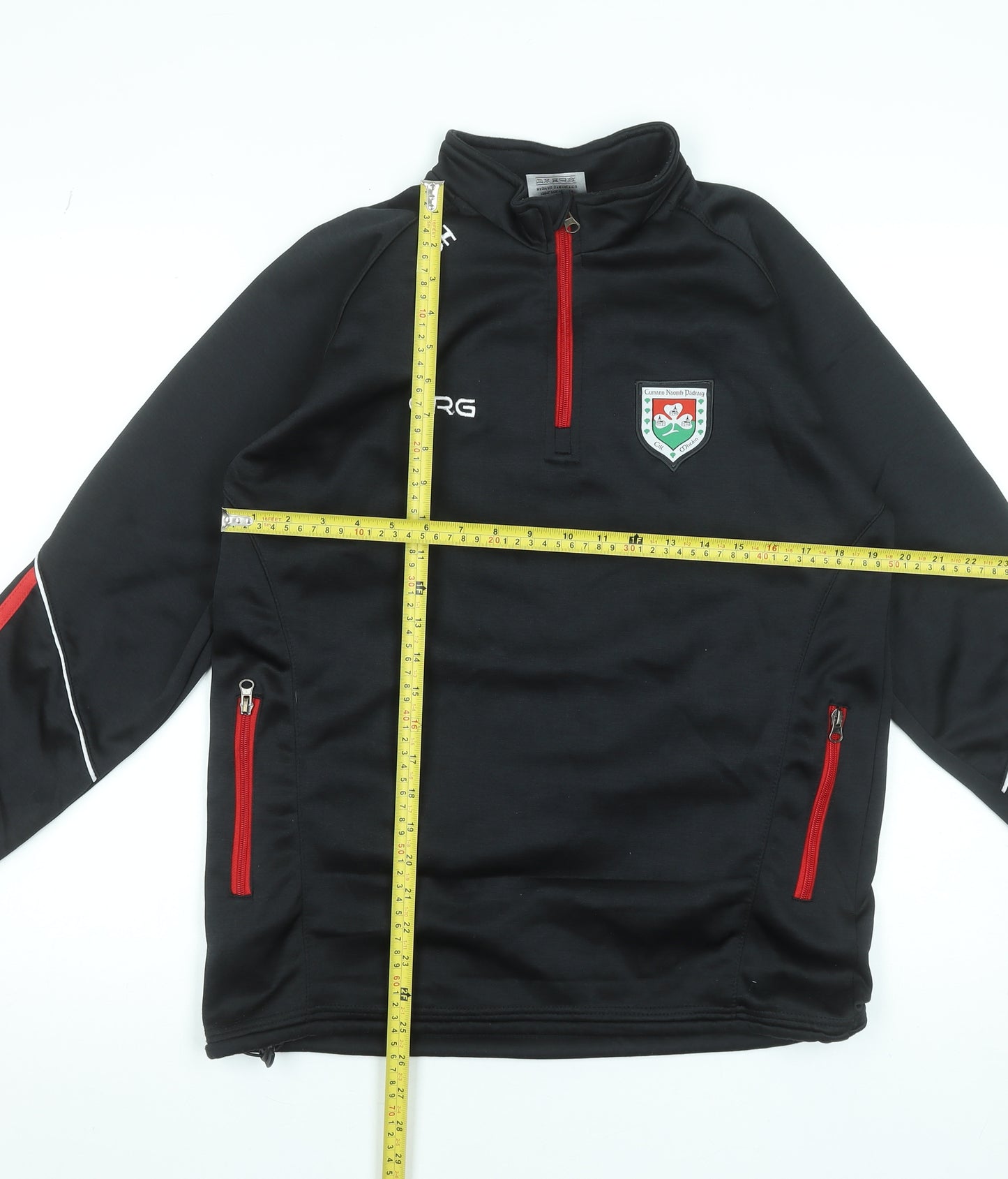 GRG Men's Black Medium 1/4 Zip Fleece Sweatshirt with Logos