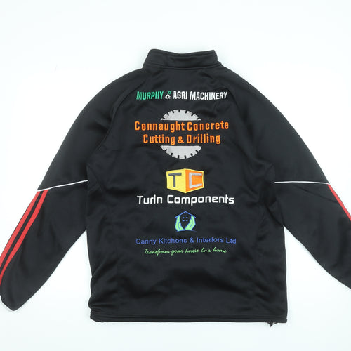 GRG Men's Black Medium 1/4 Zip Fleece Sweatshirt with Logos