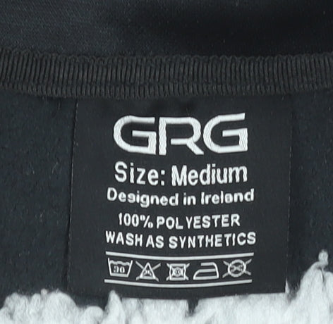 GRG Men's Black Medium 1/4 Zip Fleece Sweatshirt with Logos