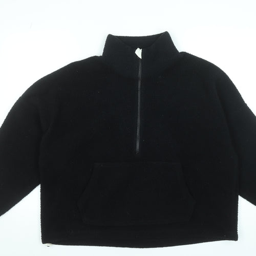 Dunnes Stores Women Black Large Fleece 1/2 Zip Pullover Sweatshirt