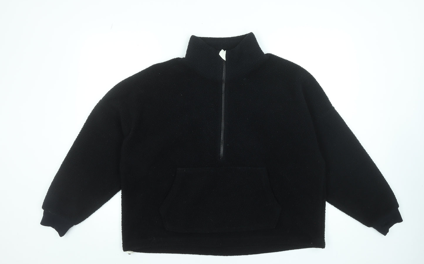 Dunnes Stores Women Black Large Fleece 1/2 Zip Pullover Sweatshirt