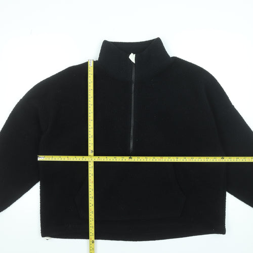 Dunnes Stores Women Black Large Fleece 1/2 Zip Pullover Sweatshirt