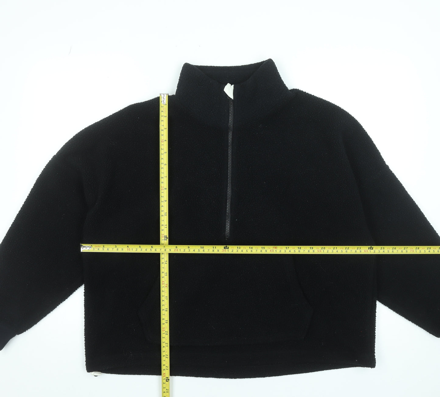 Dunnes Stores Women Black Large Fleece 1/2 Zip Pullover Sweatshirt