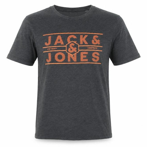 Jack & Jones Men’s Grey Graphic Logo Crew Neck T-Shirt Size M
