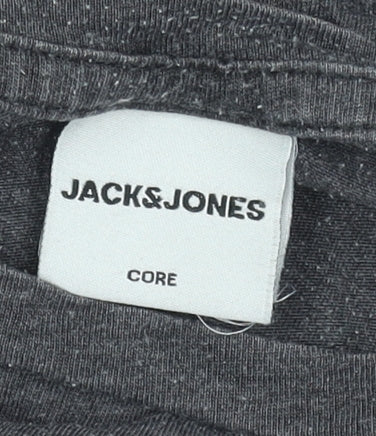 Jack & Jones Men’s Grey Graphic Logo Crew Neck T-Shirt Size M