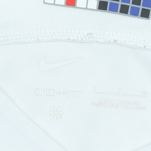 Nike Men’s White Football Jersey Athletic Dri-Fit T-Shirt Size S
