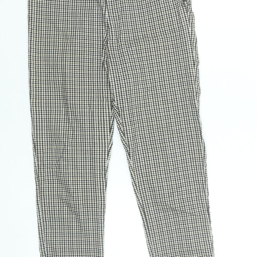 Zara Women's Black Check Slim Fit Trousers Size S