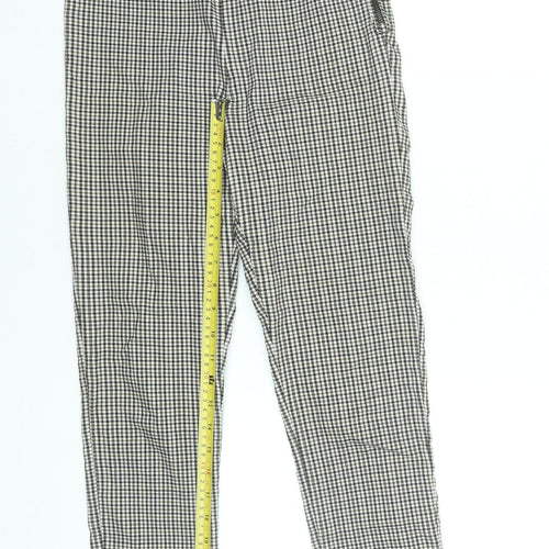 Zara Women's Black Check Slim Fit Trousers Size S