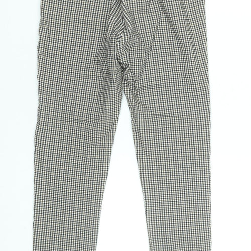 Zara Women's Black Check Slim Fit Trousers Size S