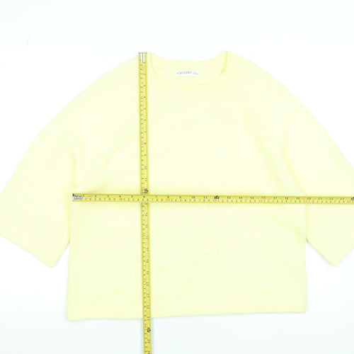 Gallery Women’s Yellow Crew Neck 3/4 Sleeve Pullover Jumper Size 10