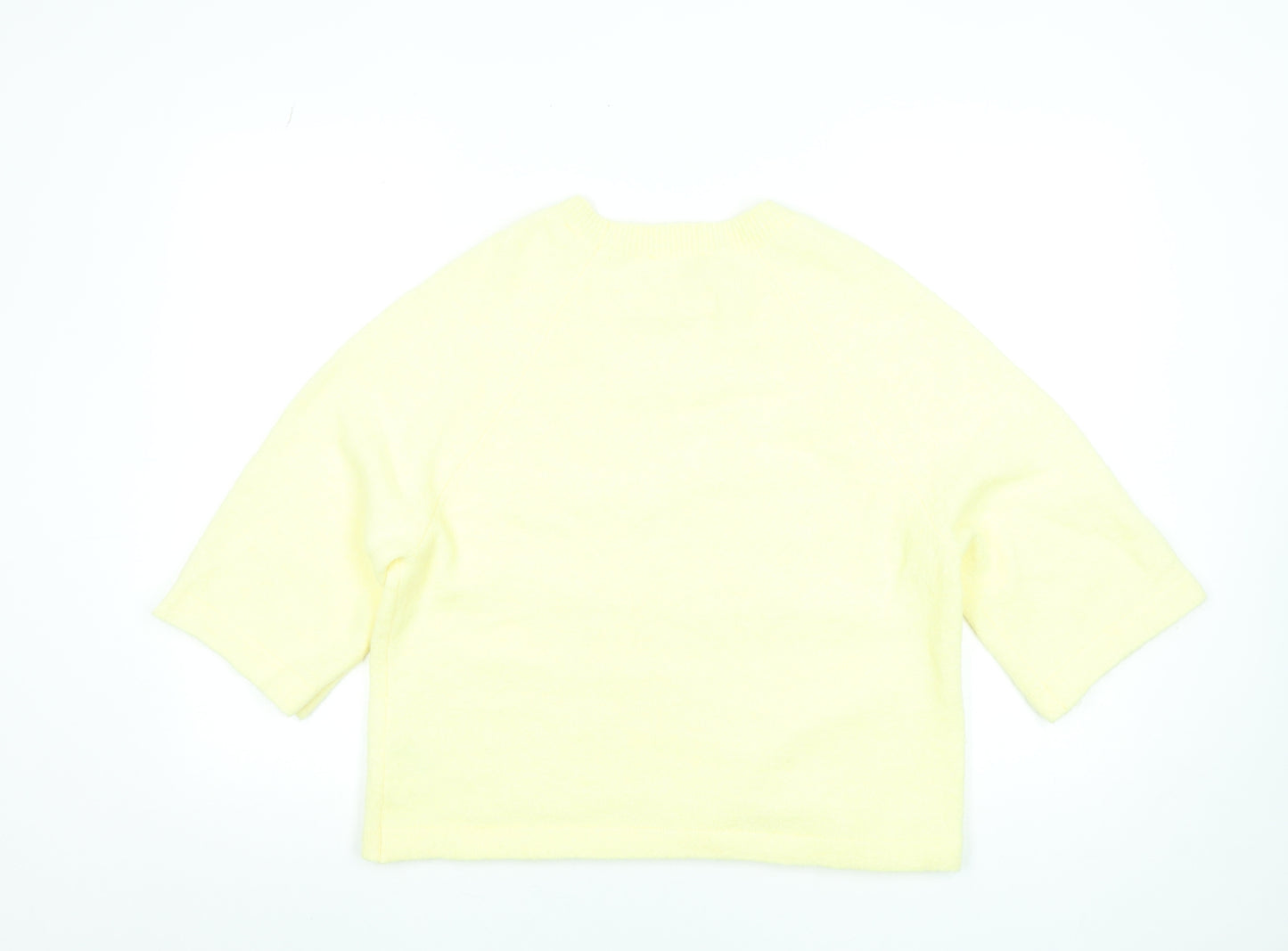 Gallery Women’s Yellow Crew Neck 3/4 Sleeve Pullover Jumper Size 10