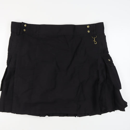 Highland Redstone Men's Black Cargo Utility Kilt Size 50 Cotton Blend
