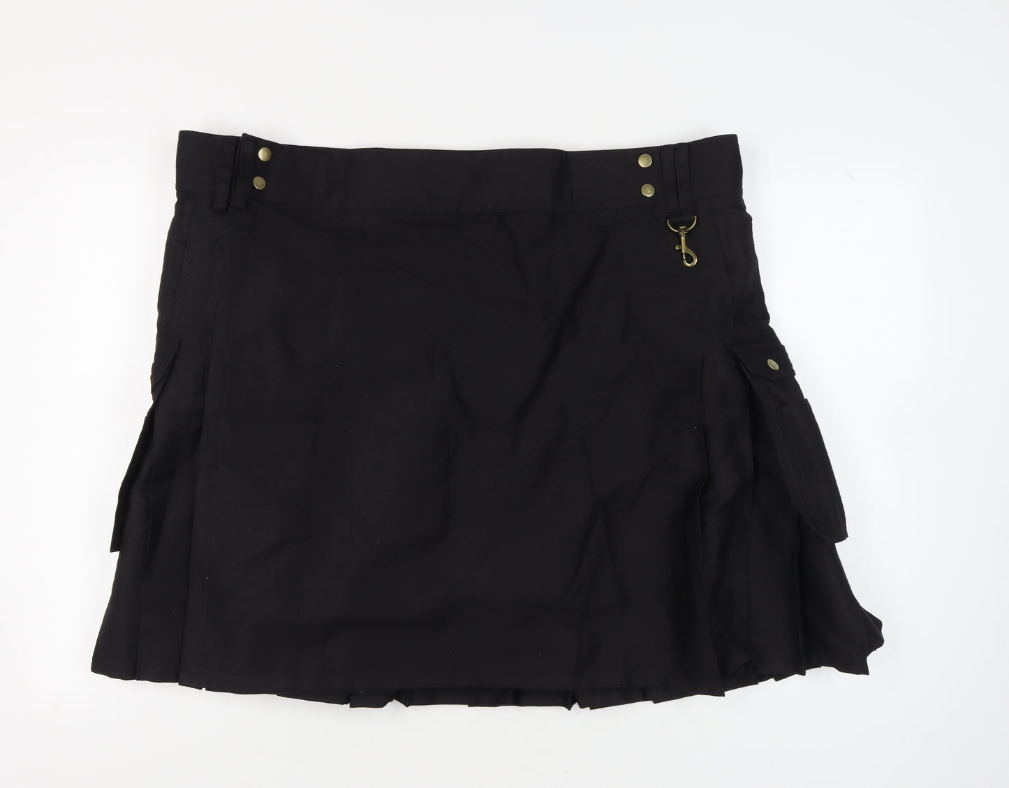 Highland Redstone Men's Black Cargo Utility Kilt Size 50 Cotton Blend