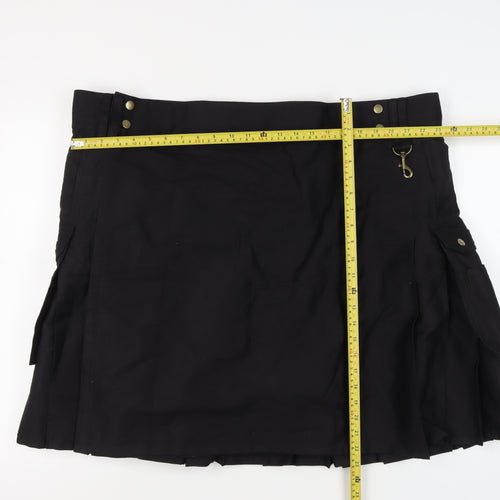 Highland Redstone Men's Black Cargo Utility Kilt Size 50 Cotton Blend