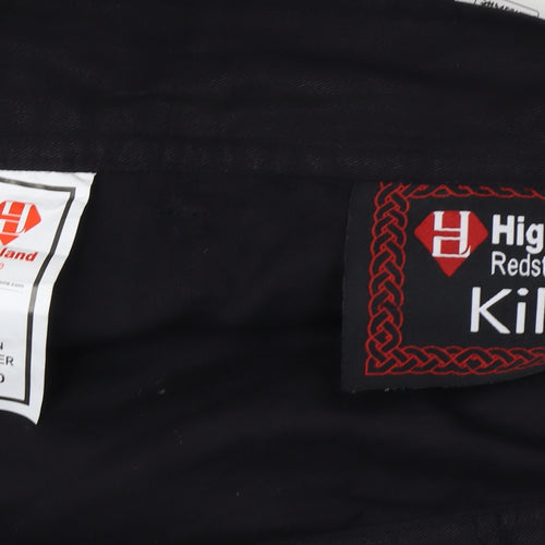 Highland Redstone Men's Black Cargo Utility Kilt Size 50 Cotton Blend