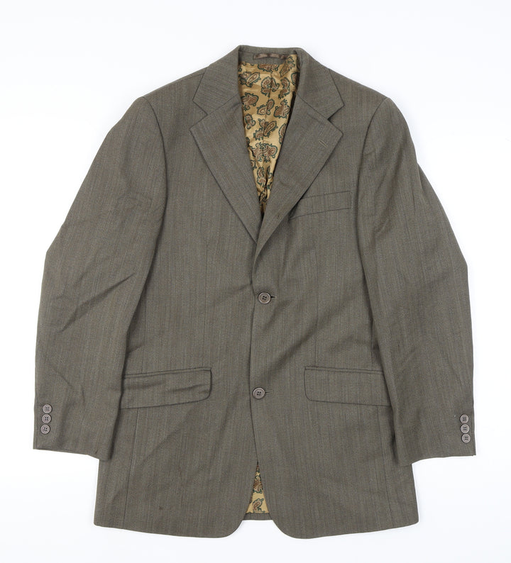 Ben Sherman Men's Brown Wool Blend Two Button Blazer Jacket 36