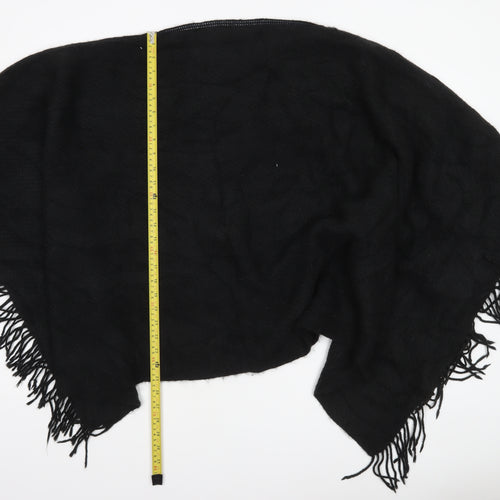 Next Women’s Black Acrylic Fringe Cape Knit Poncho S